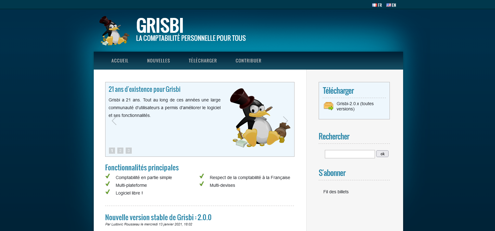 Grisbi logiciel de comptabilité gratuit