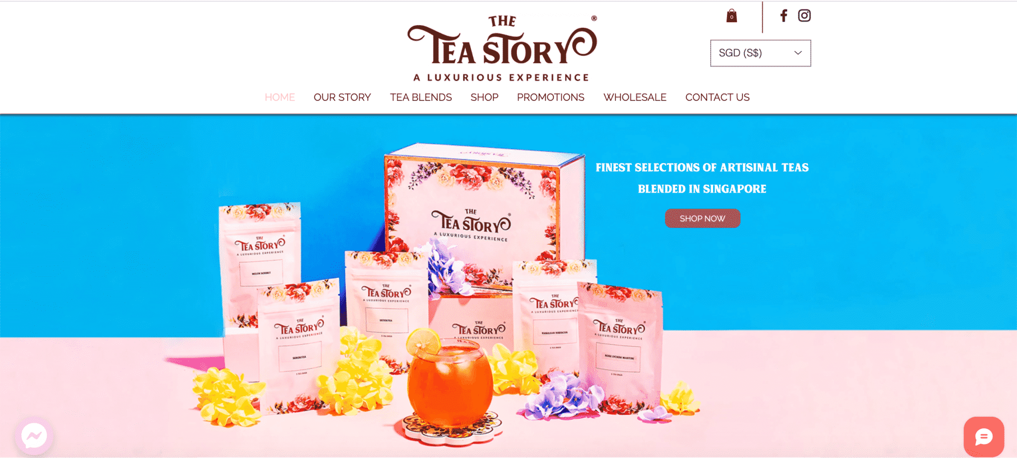 The Tea Story exemples de sites ecommerce Wix