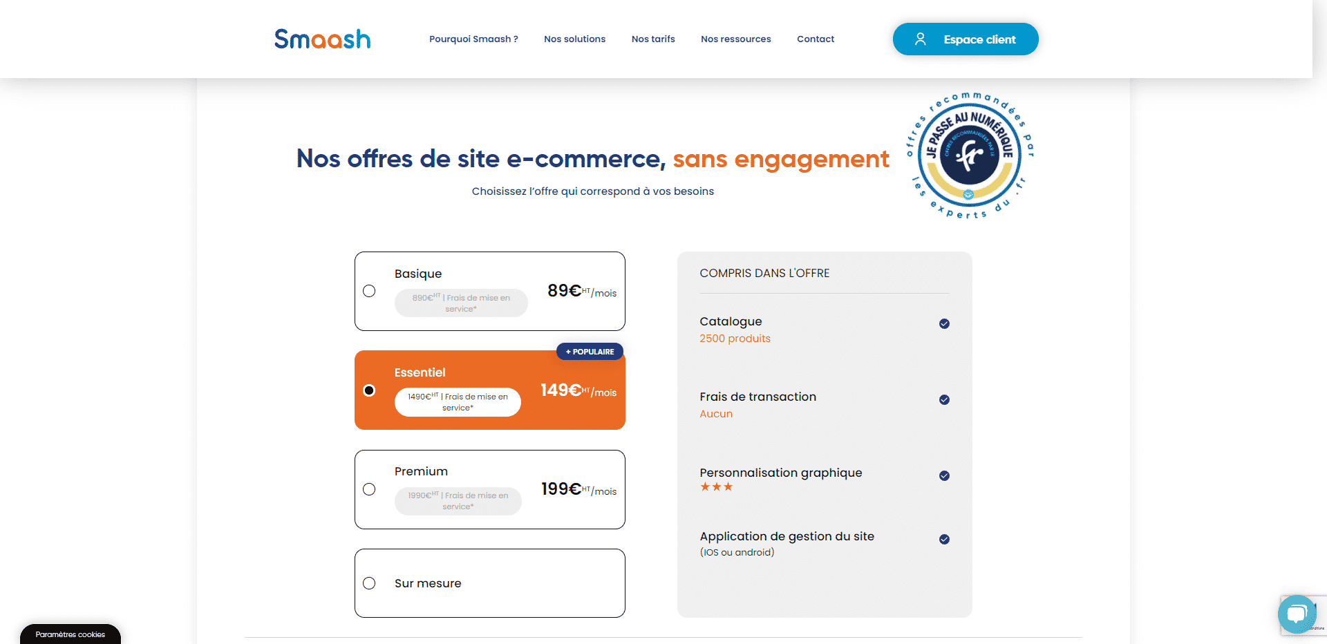 smaash io offres sites ecommerce