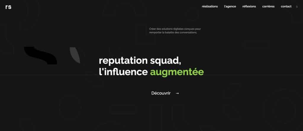 Reputation Squad agence UX home page