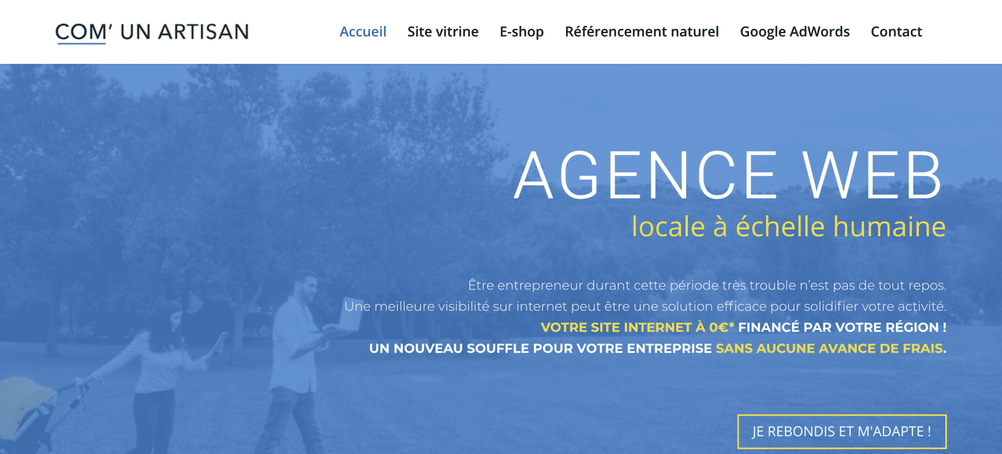 creer site web artisan exemple agence