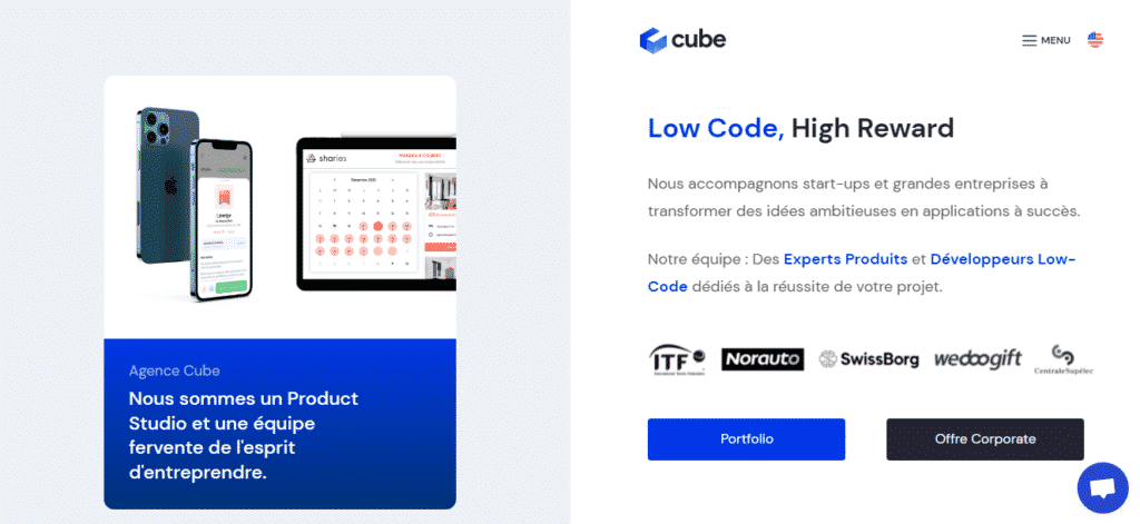 top meilleures agences webflow cube
