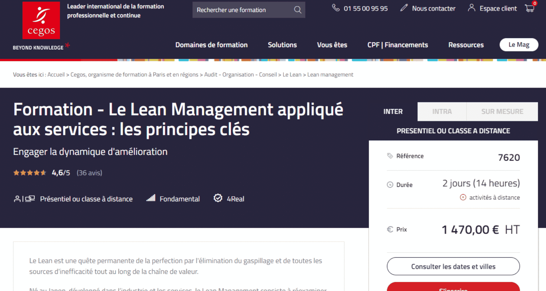 formations lean management cegos