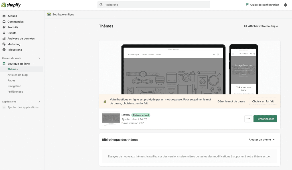 Thèmes Shopify