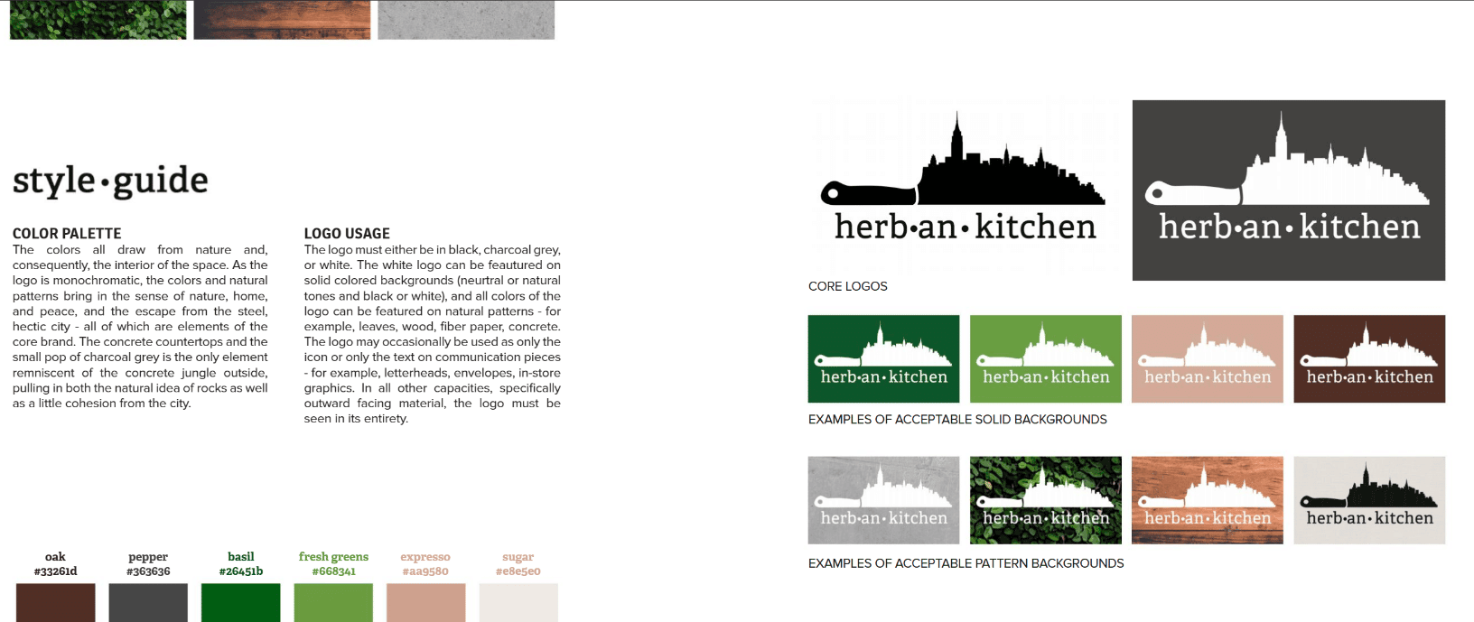 exemple charte graphique herban kitchen