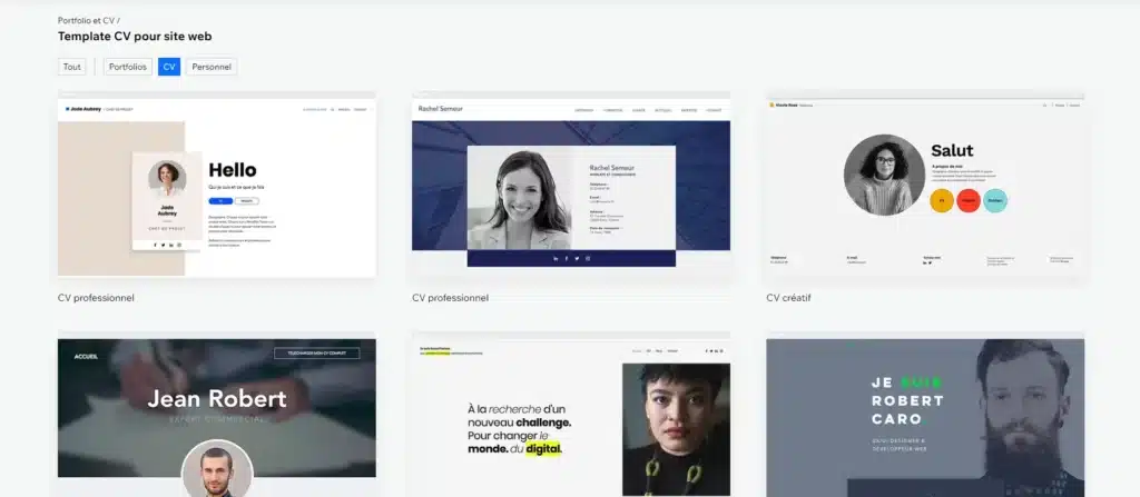 Exemples de templates CV créatifs et professionnels.