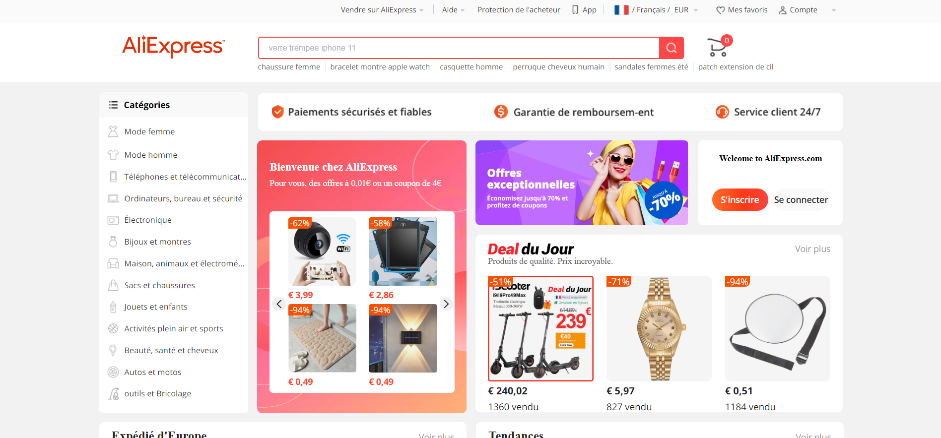 aliexpress plateforme accueil