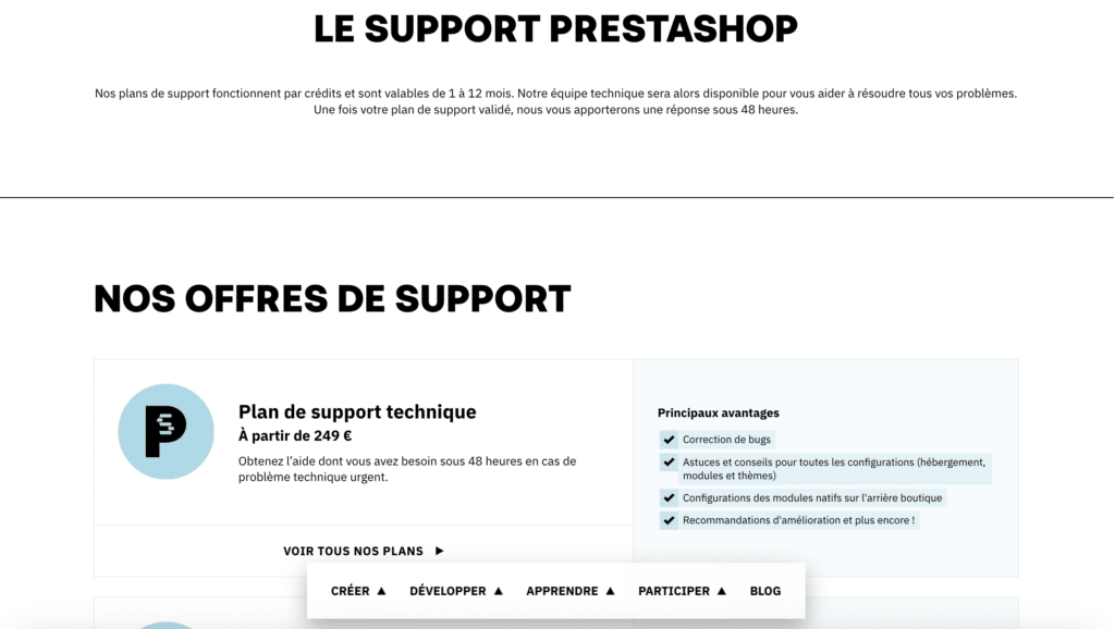 Support PrestaShop
