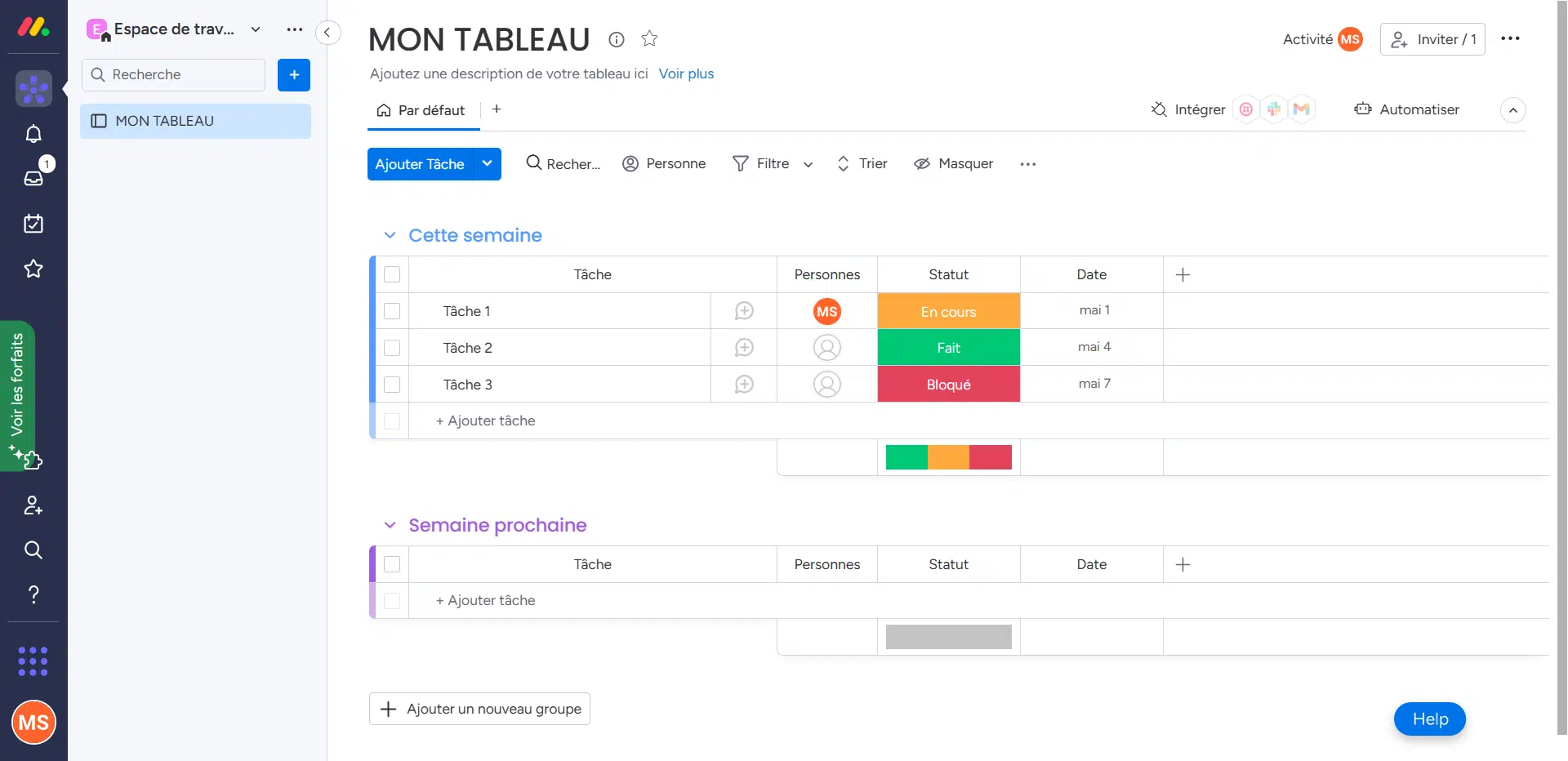 avis monday com vue tableau bord