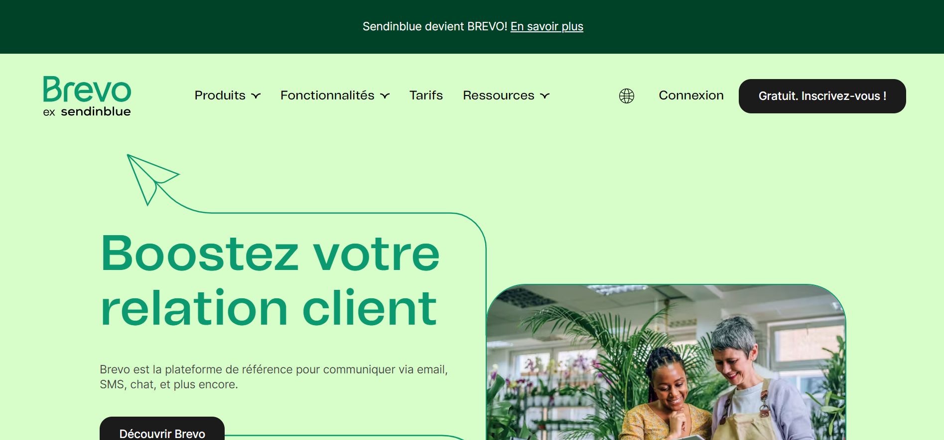 page accueil logiciel newsletter brevo