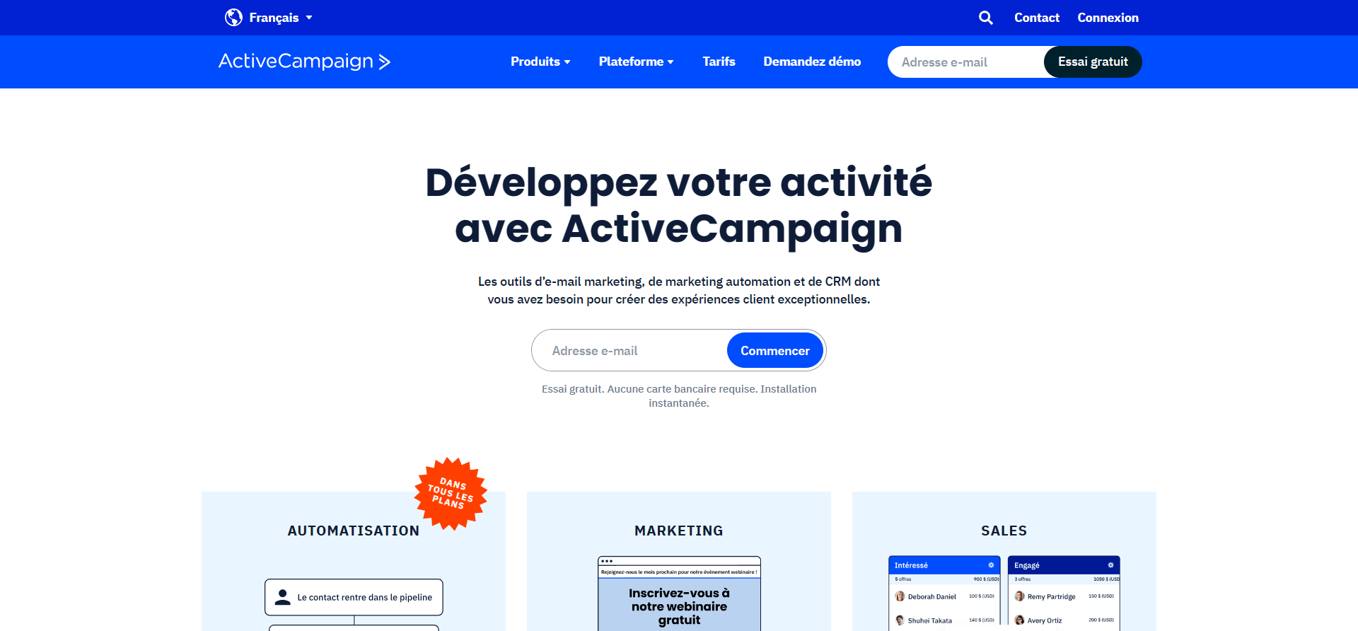 activecampaign emailing de masse