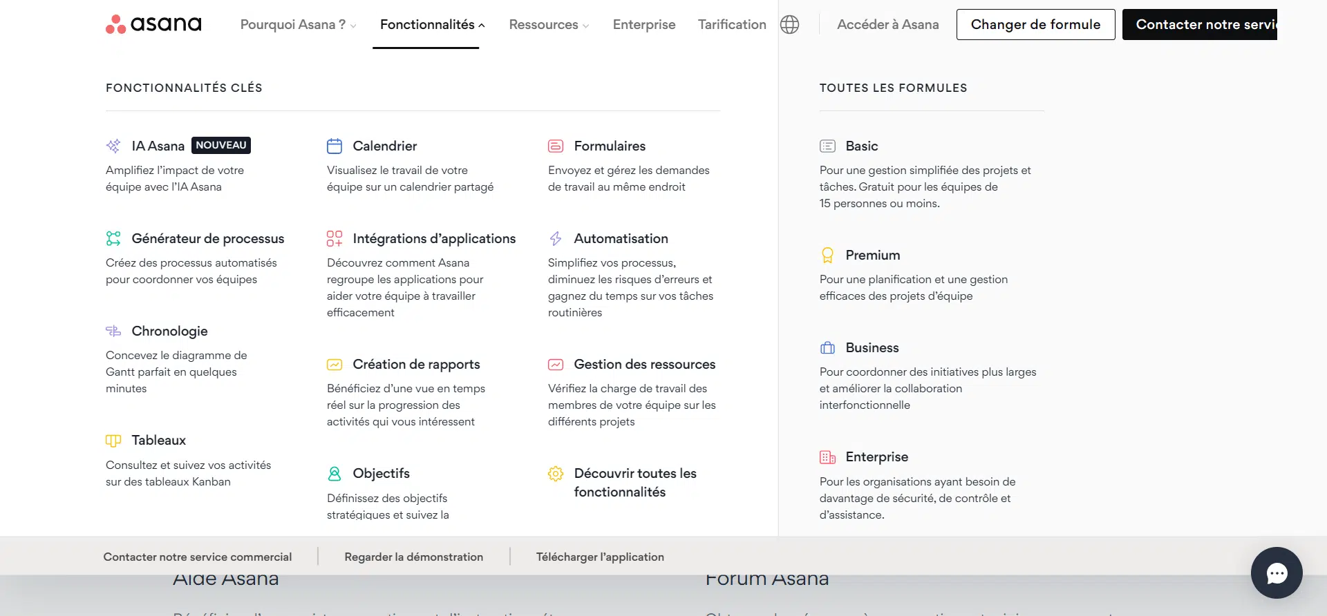 Asana foncitonnalités