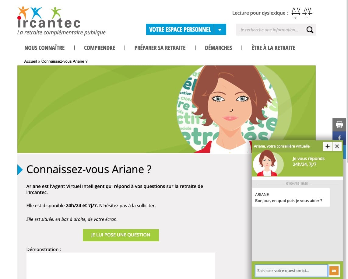 chatbot ariane selfcare