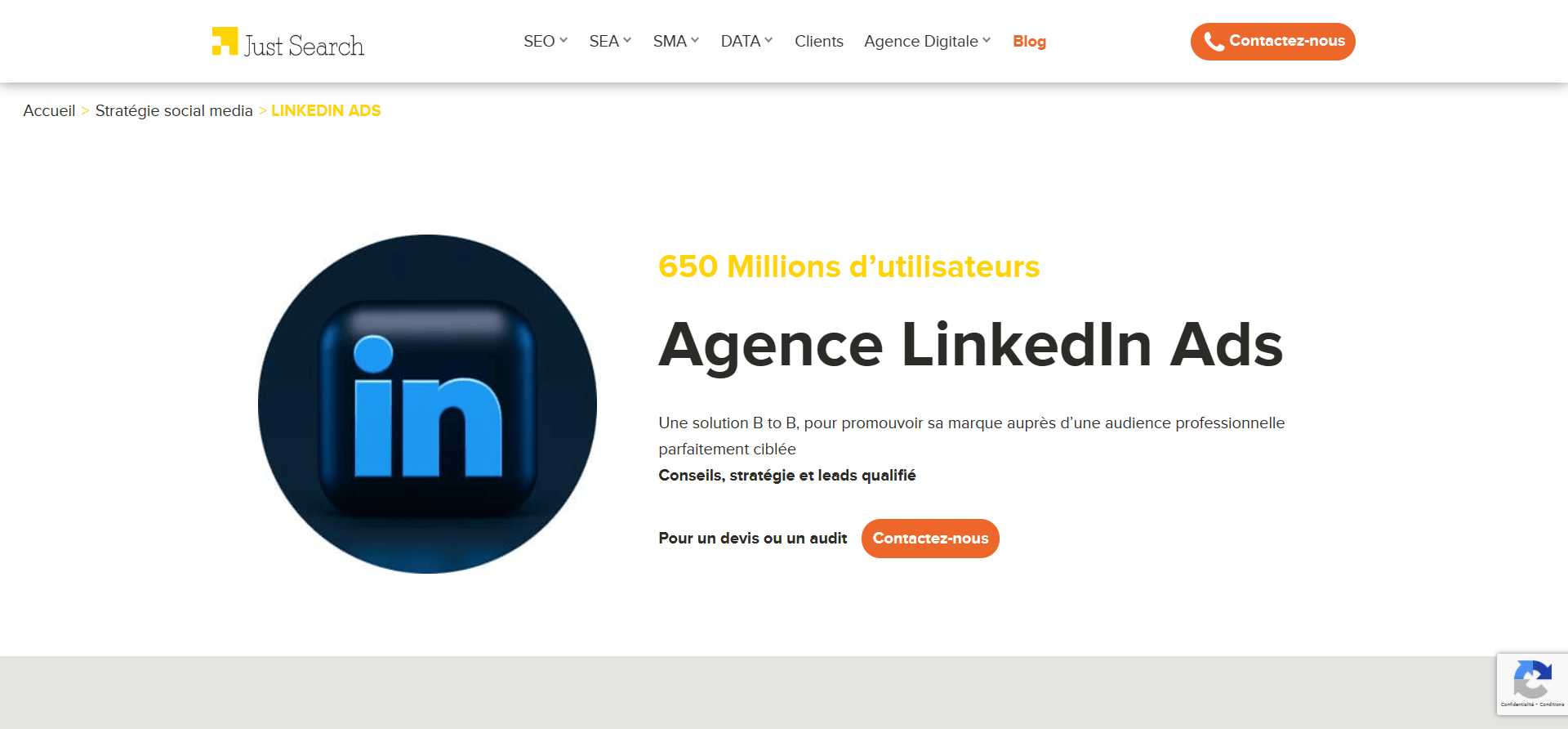 just search agence linkedin ads
