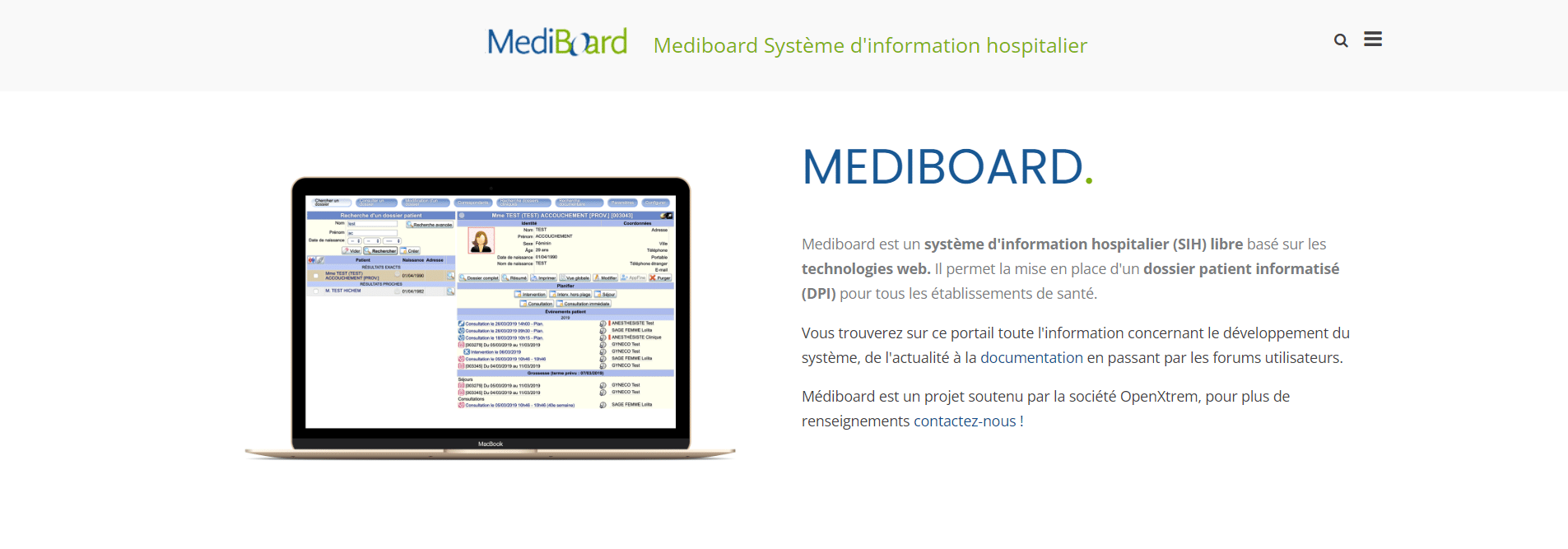 logiciels medicaux accueil mediboard