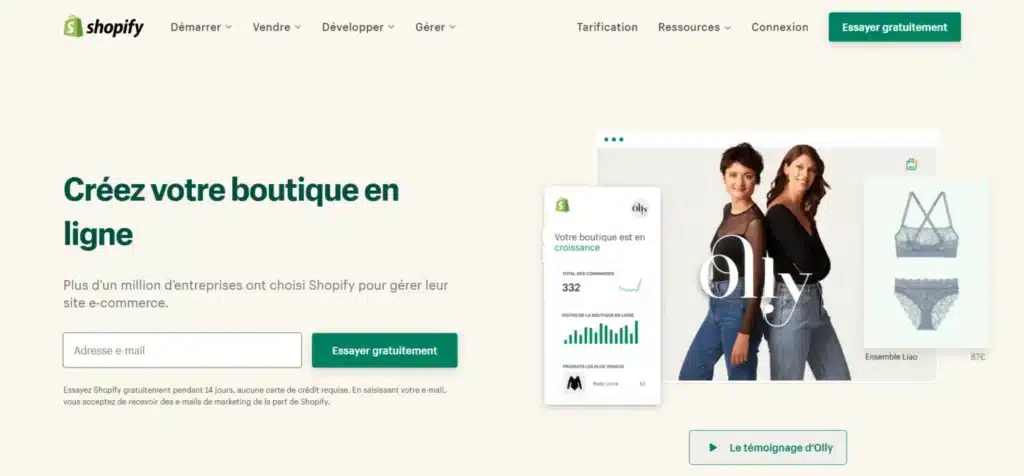 Shopify plateforme e-commerce, créez boutique en ligne.