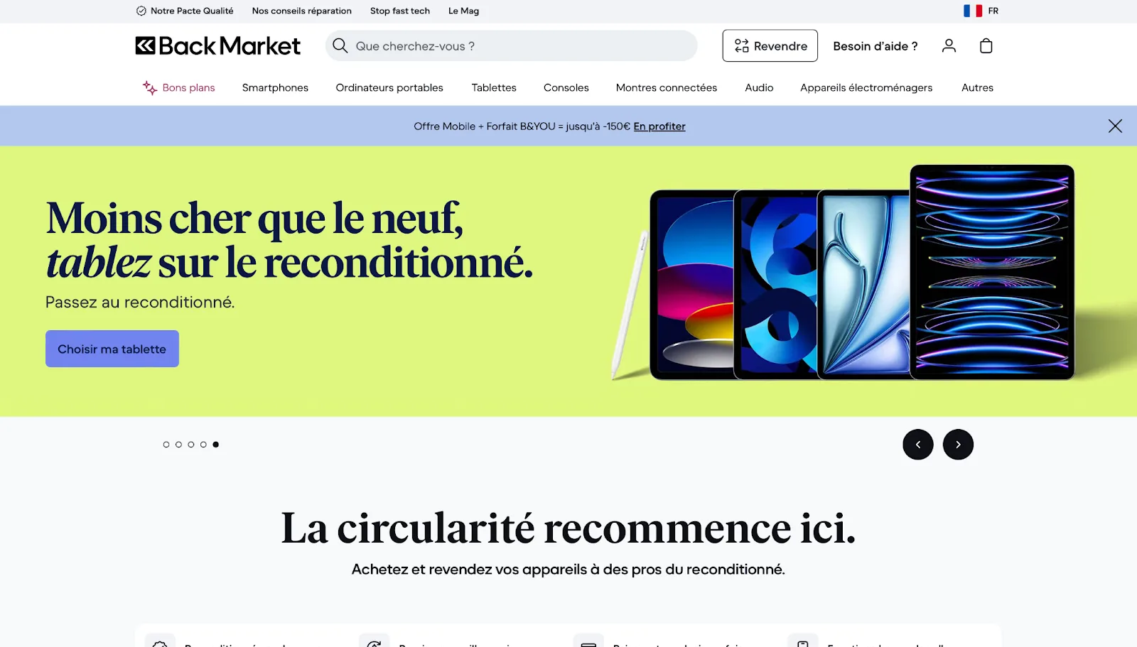 Site e-commerce Back Market : exemple de design et d’expérience réussis