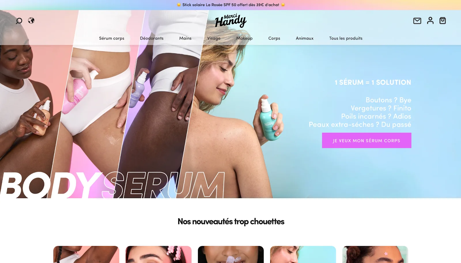 Site e-commerce Merci Handy : exemple de design et d’expérience réussis
