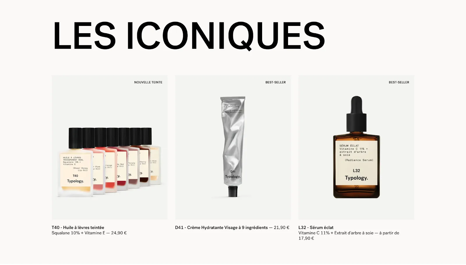 Site e-commerce Typology – Quand le minimalisme devient manifeste : exemple de design et d’expérience réussis