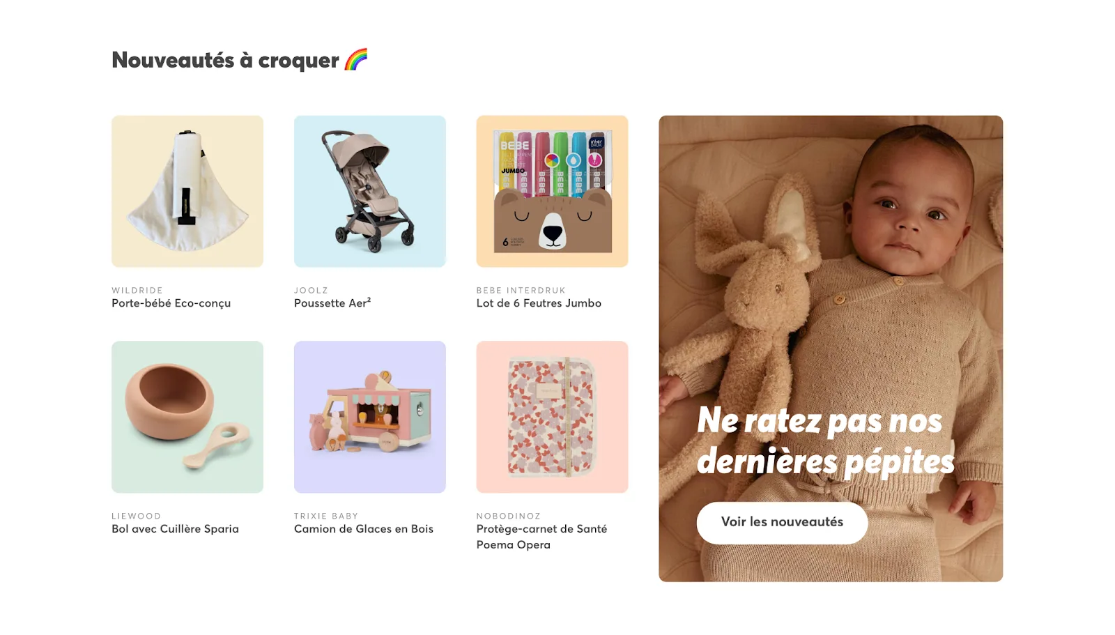 Site e-commerce L’Armoire de Bébé : exemple de design et d’expérience réussis