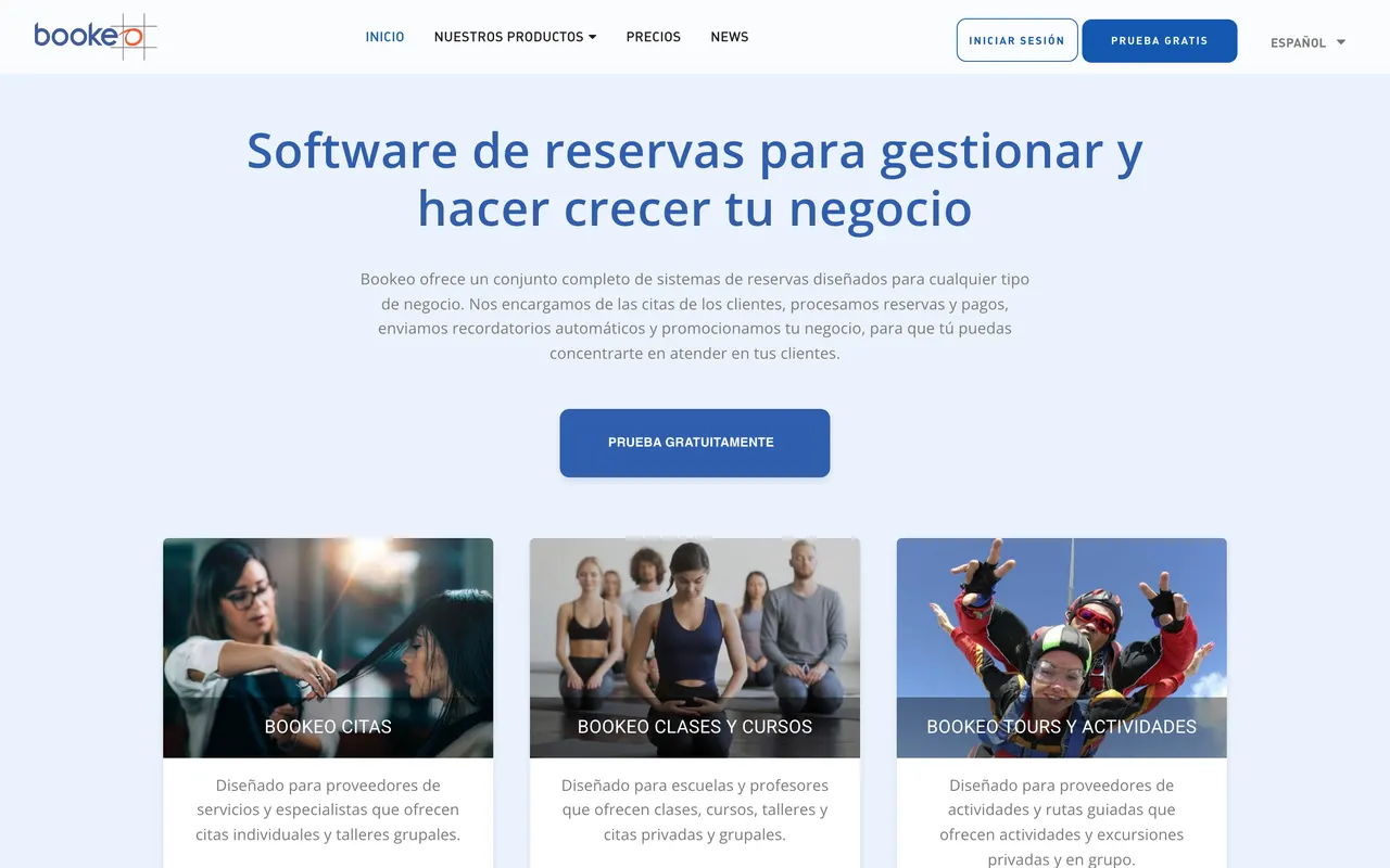 Bookeo, software de reservas para citas, clases y actividades