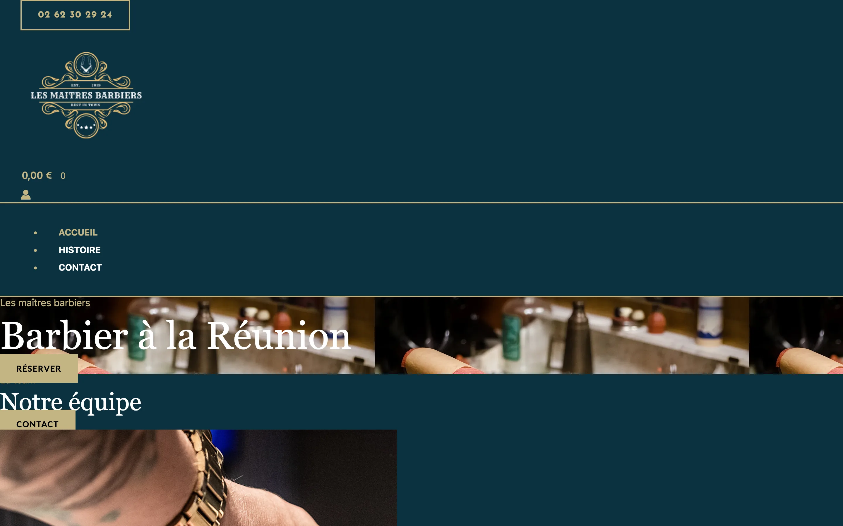 Page d'accueil de la boutique WooCommerce Les Maîtres Barbiers