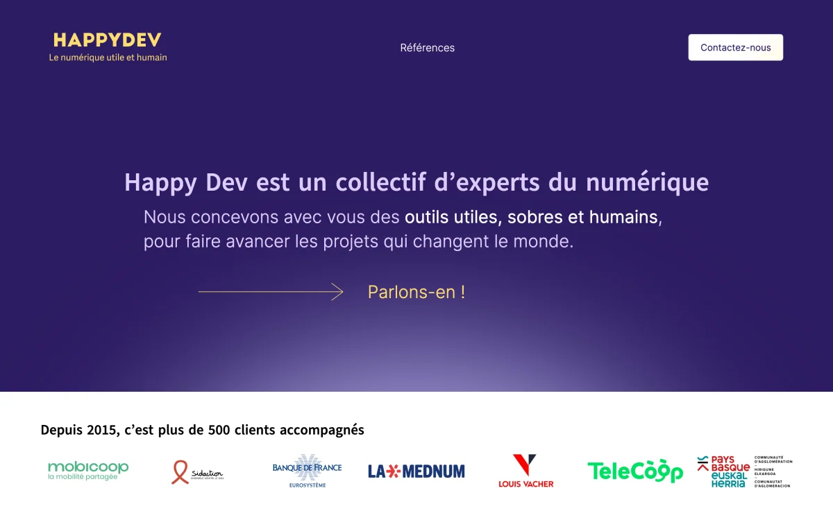 Site du collectif Happy Dev en 2026