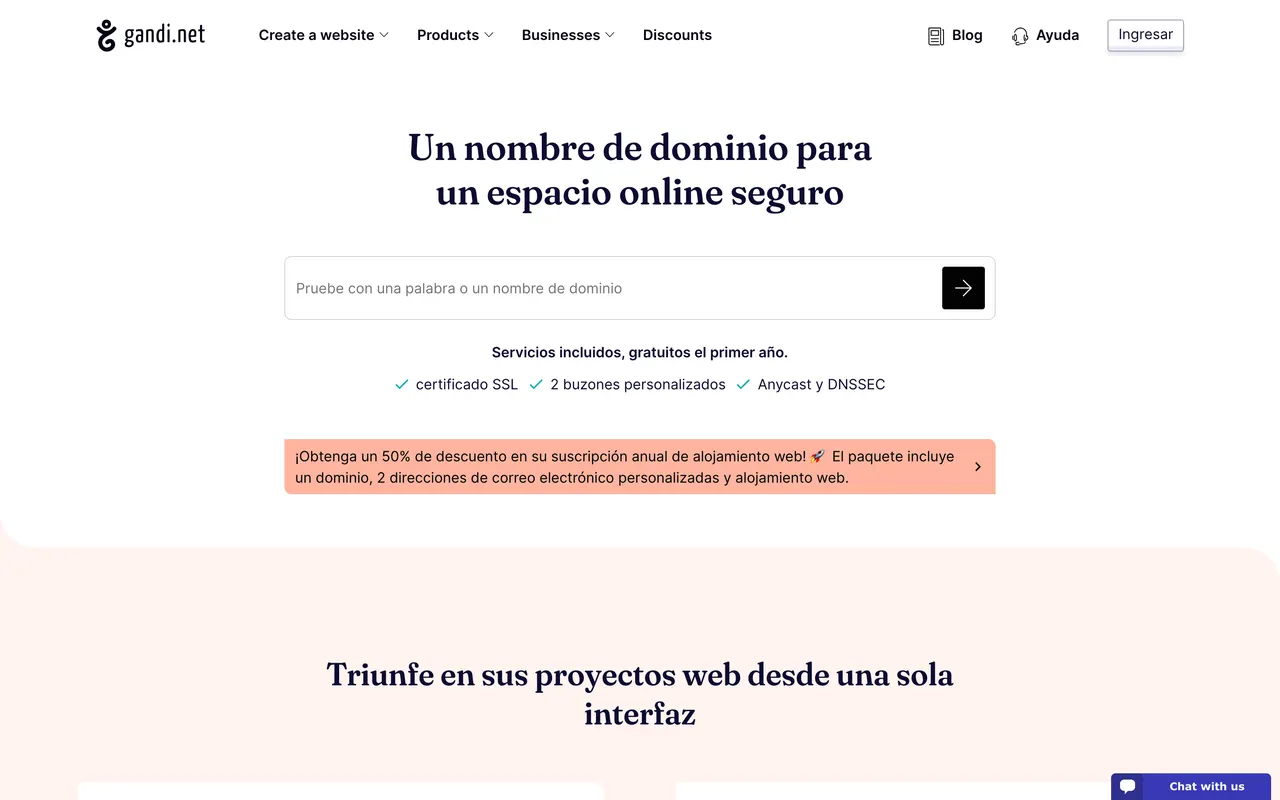 Gandi en español, registrador para comprar un nombre de dominio (julio de 2026)