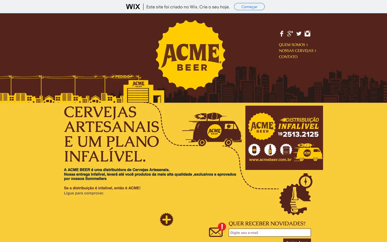 Ejemplo de sitio web de una sola página (one page) creado con Wix