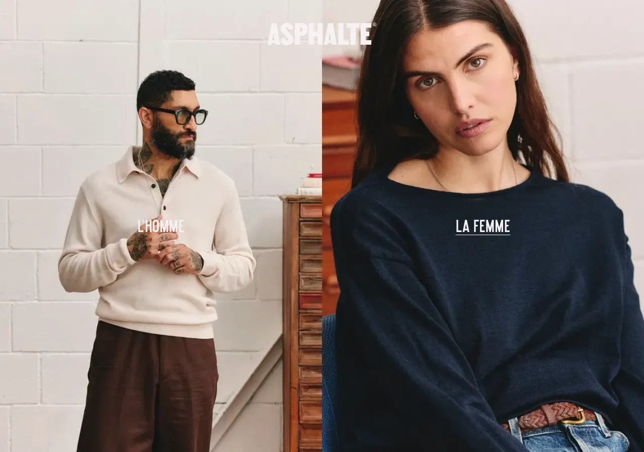 Page d'accueil du site Shopify d'Asphalte, marque française de vêtements en précommande