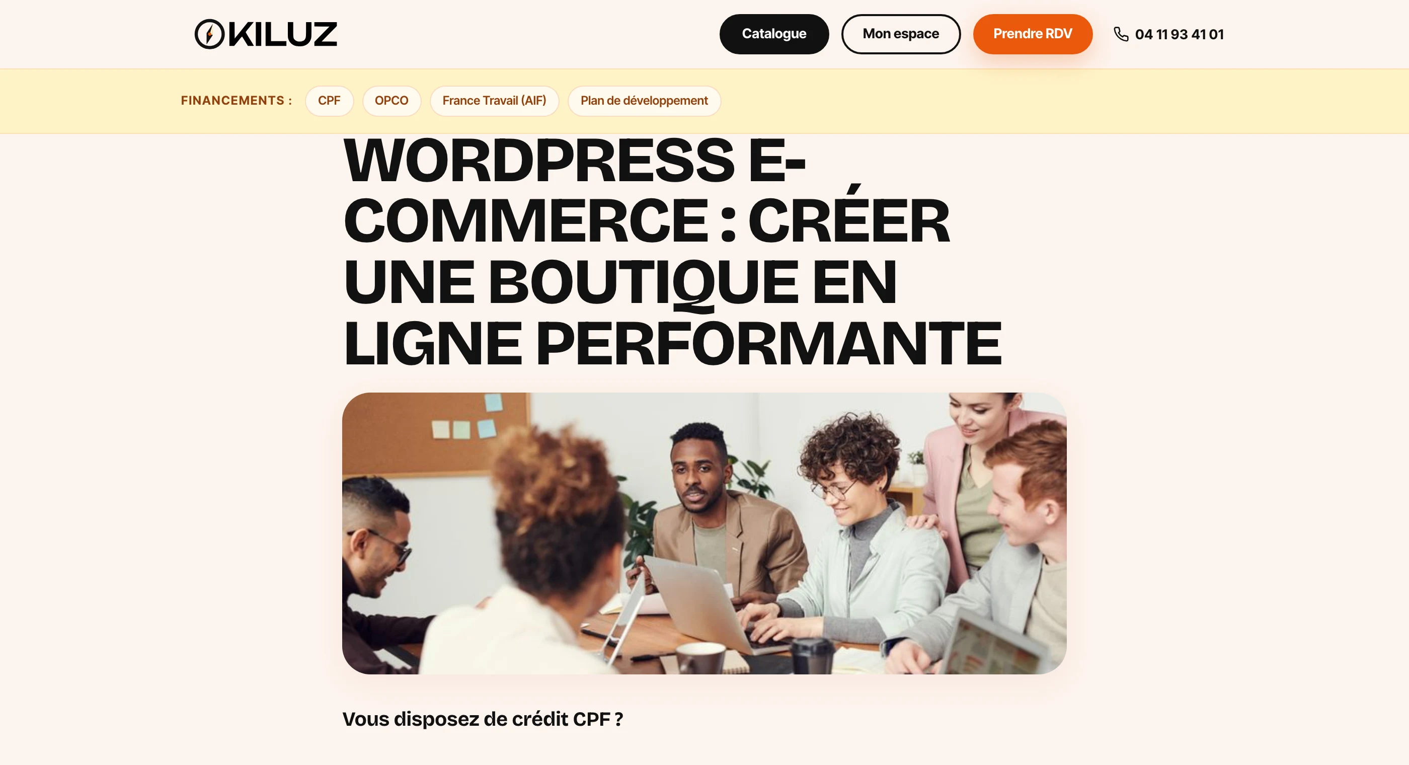La formation WordPress e-commerce de Kiluz en 2026 : créer une boutique en ligne performante, finançable CPF, OPCO et France Travail
