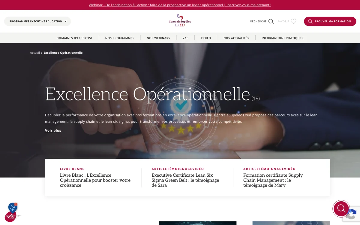 Catalogue Excellence Opérationnelle de CentraleSupélec Exed