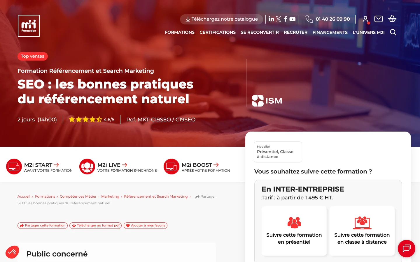 formation seo m2i formation