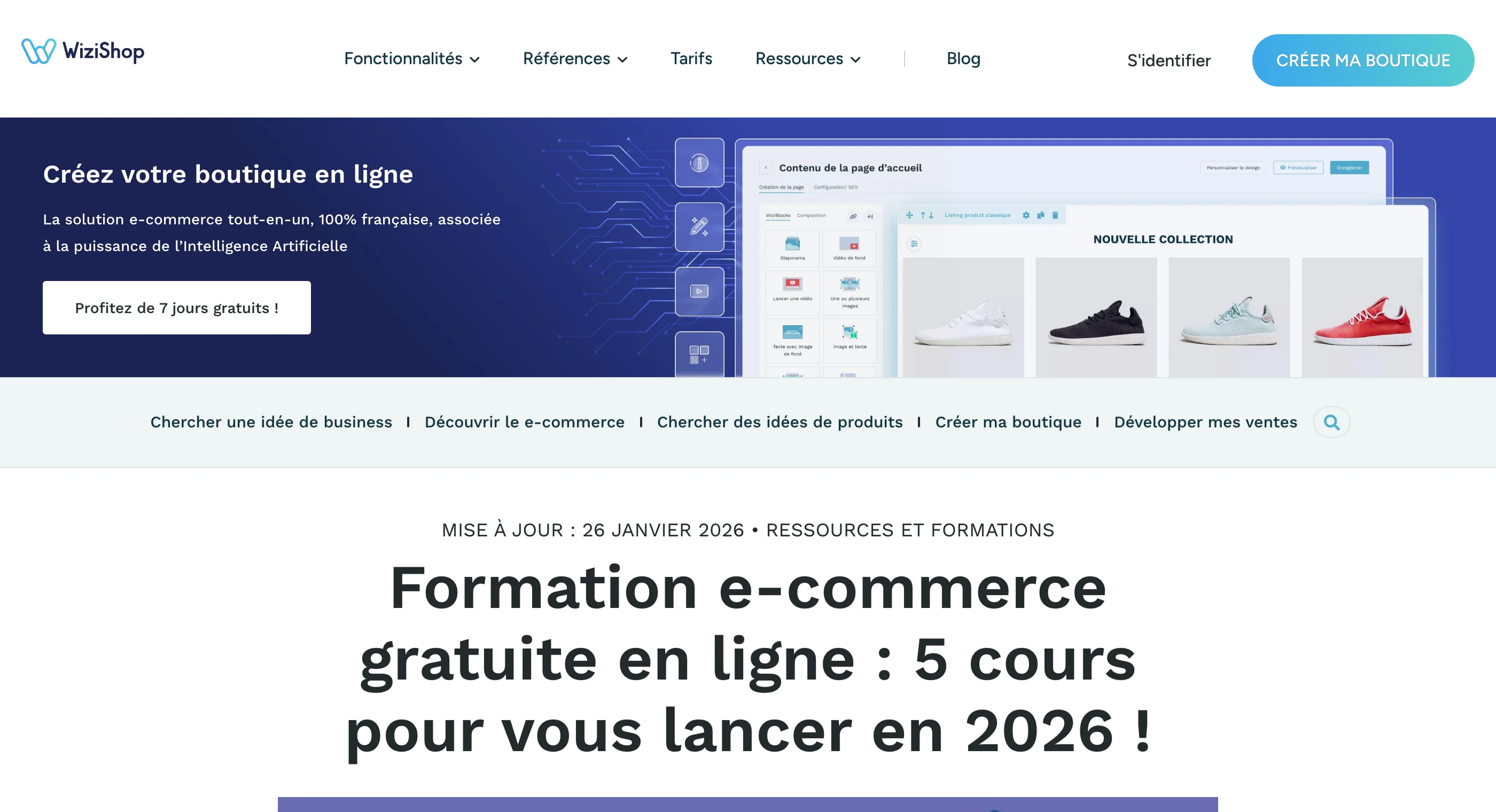 La formation e-commerce gratuite de WiziShop en 2026 : 5 cours offerts pour se lancer dans la vente en ligne