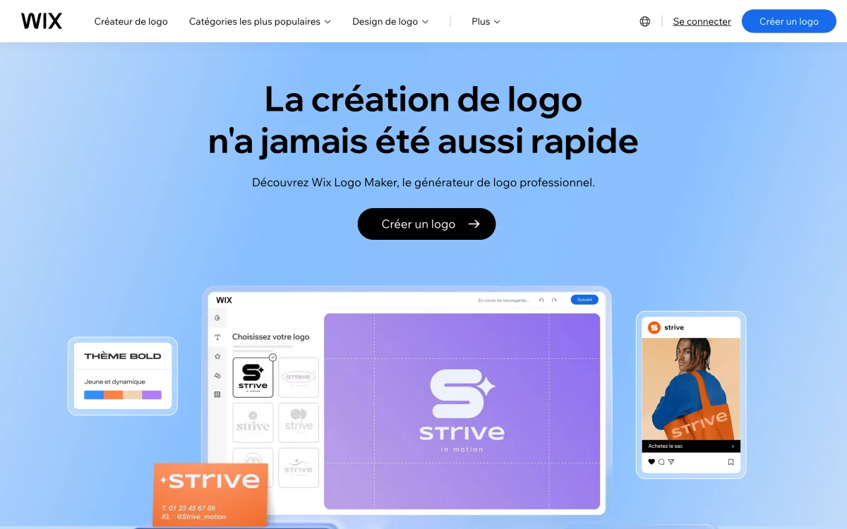Wix Logo Maker, générateur de logo en ligne