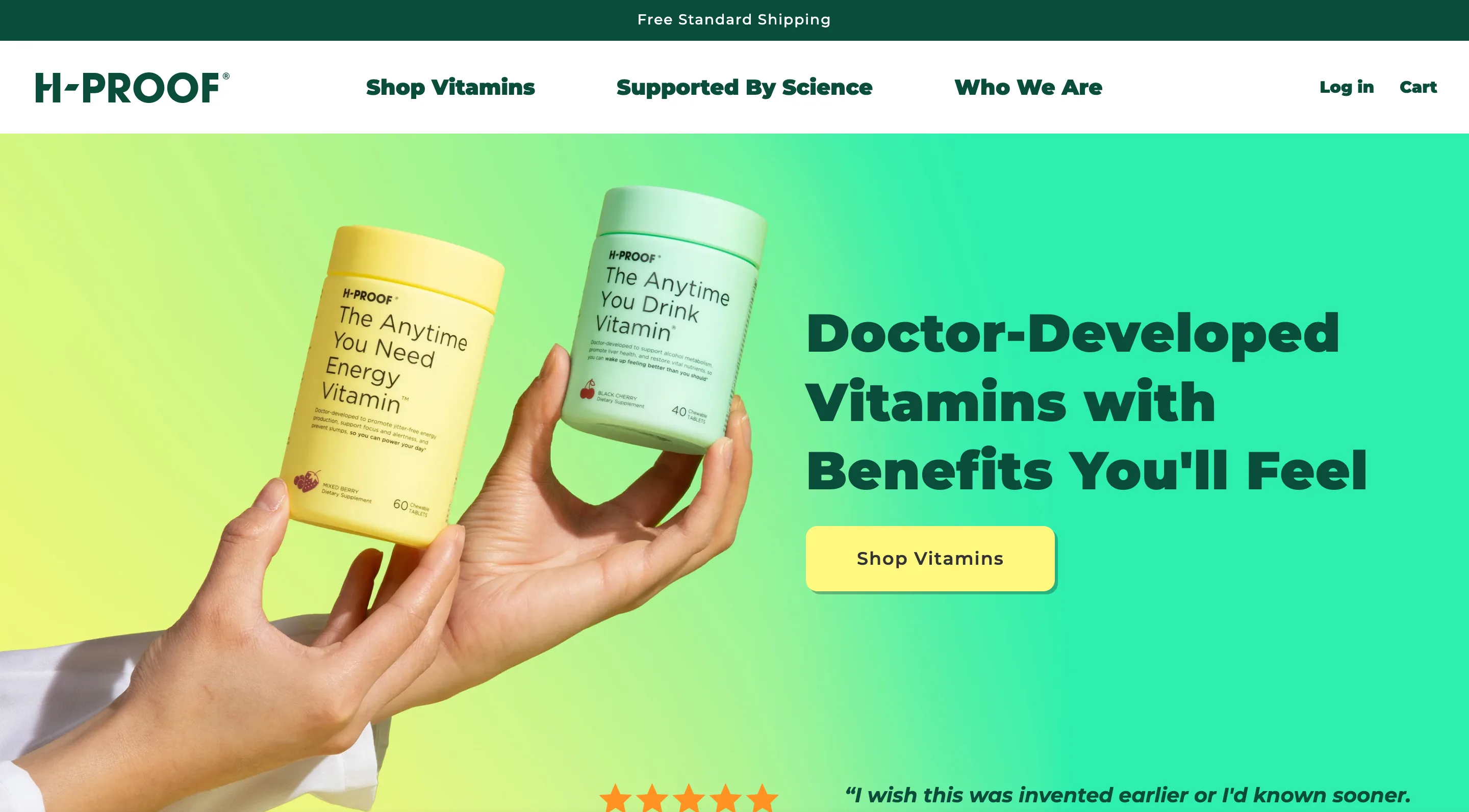 Landing page H-PROOF : Doctor-Developed Vitamins with Benefits You'll Feel