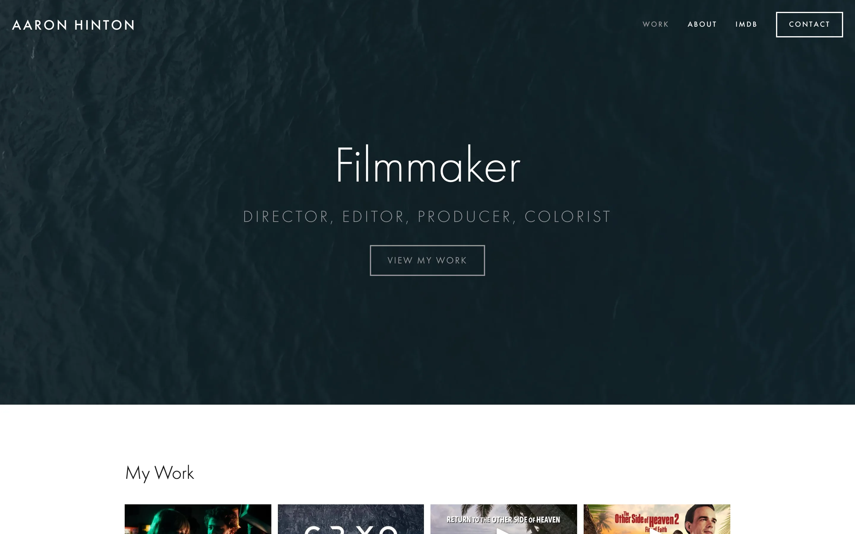 Site de CV d'Aaron Hinton, realisateur et creatif