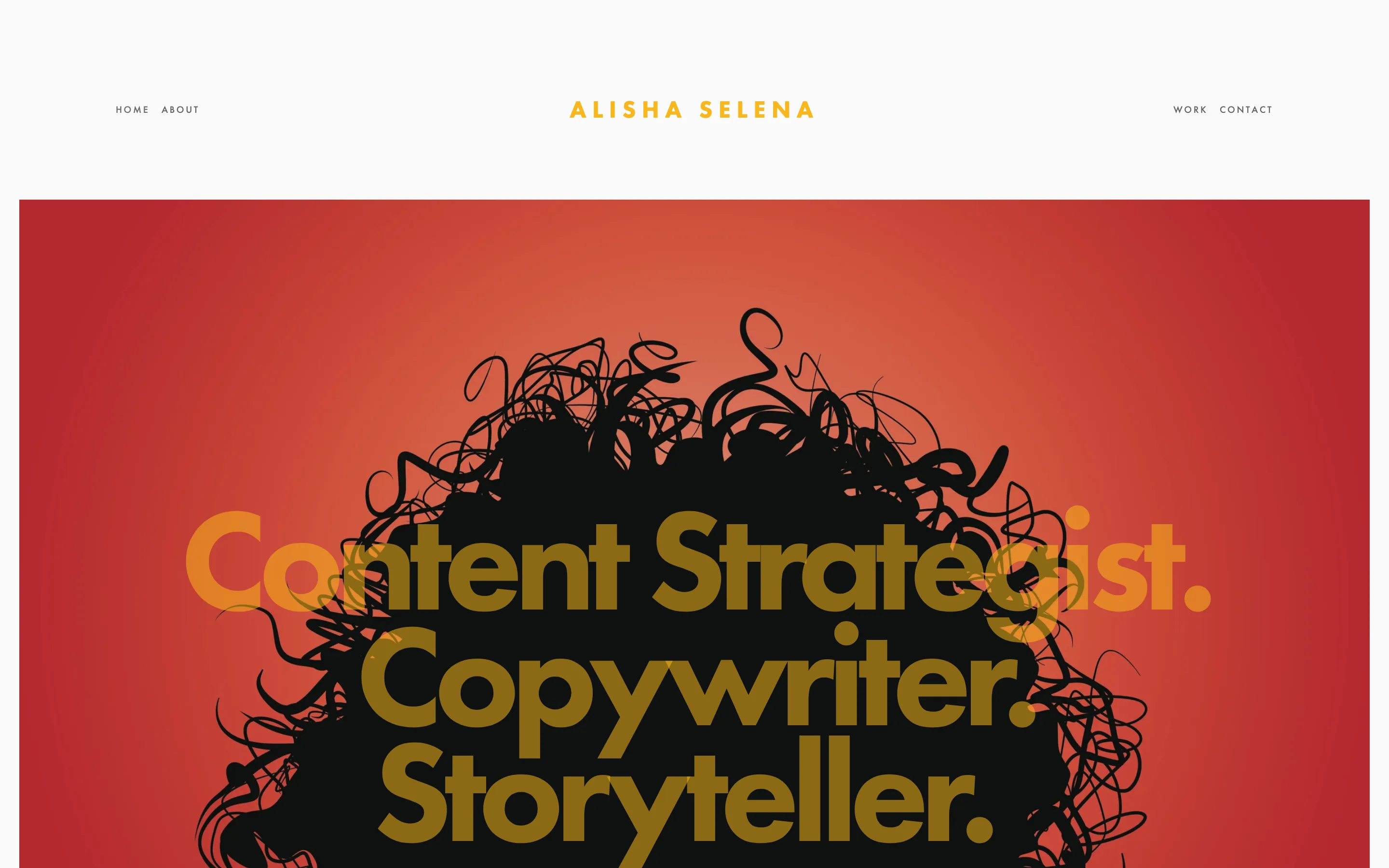 Site de CV d'Alisha Selena, brand strategist et copywriter