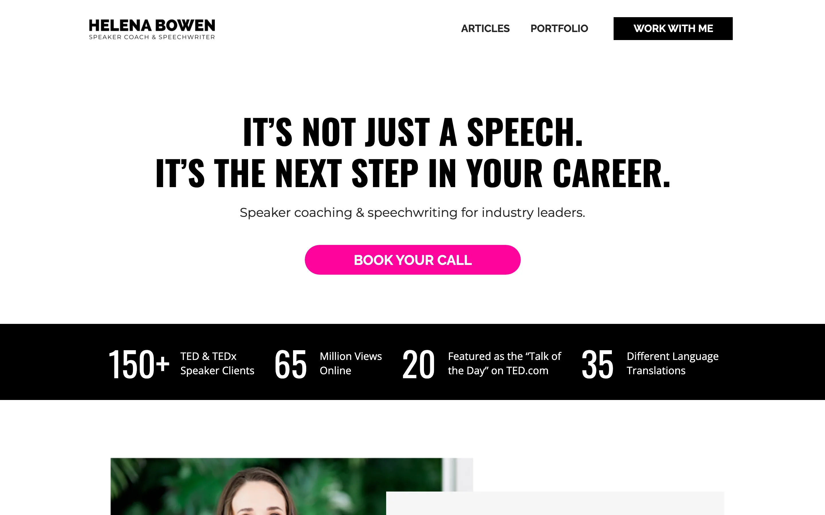 Site de CV d'Helena Bowen, speechwriter et coach