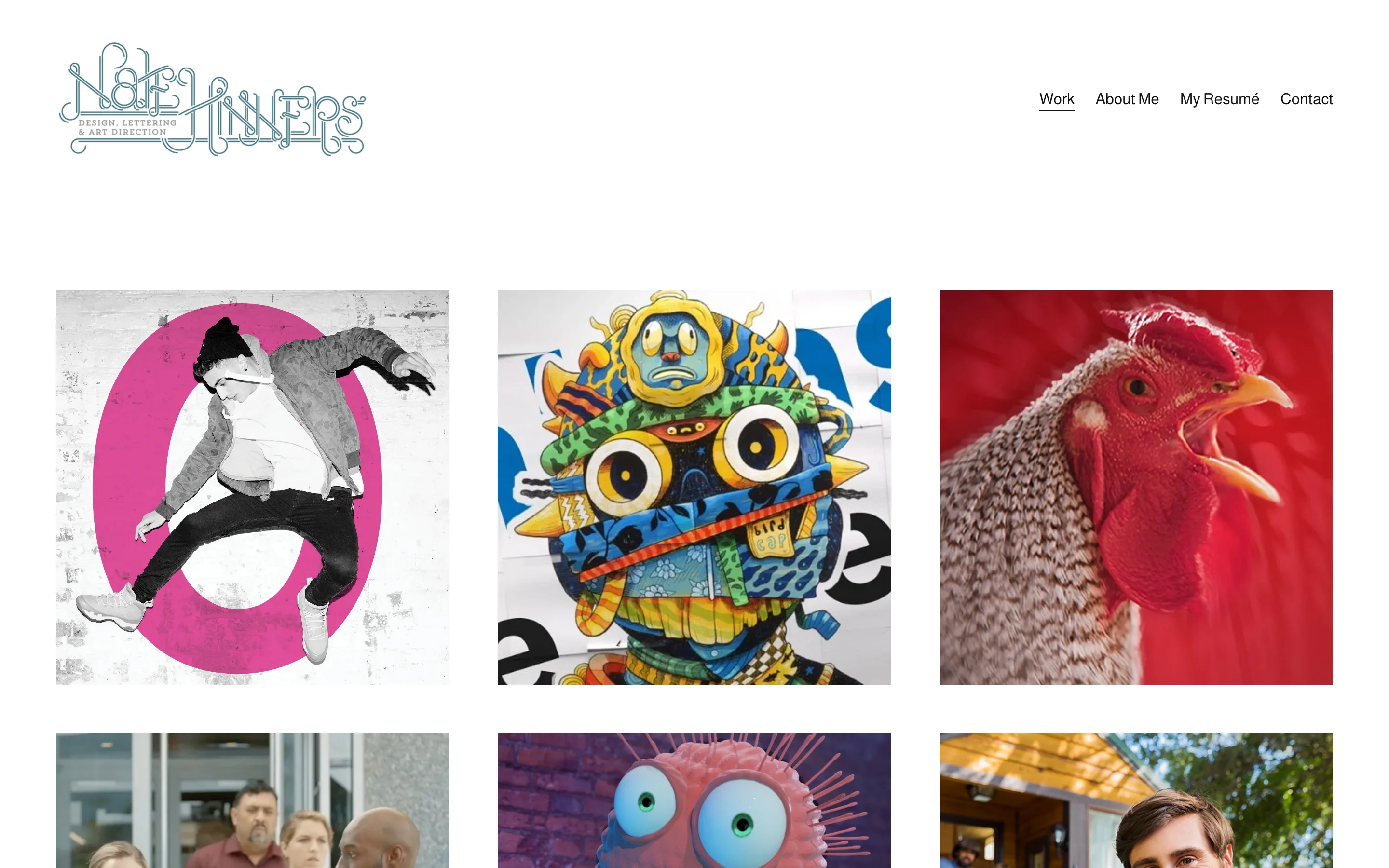 Site de CV de Nate Hinners, directeur artistique