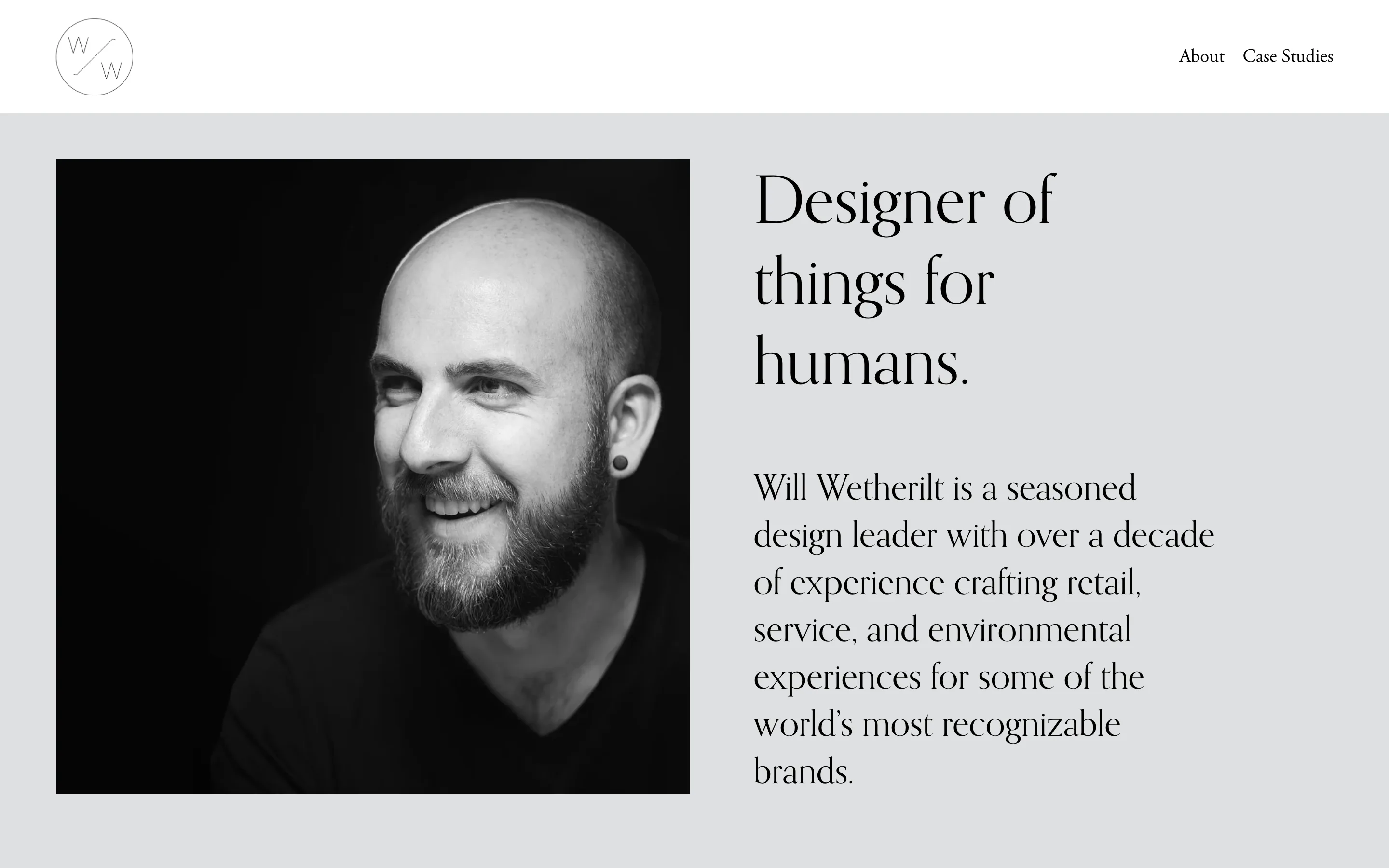 Site de CV de Will Wetherilt, designer
