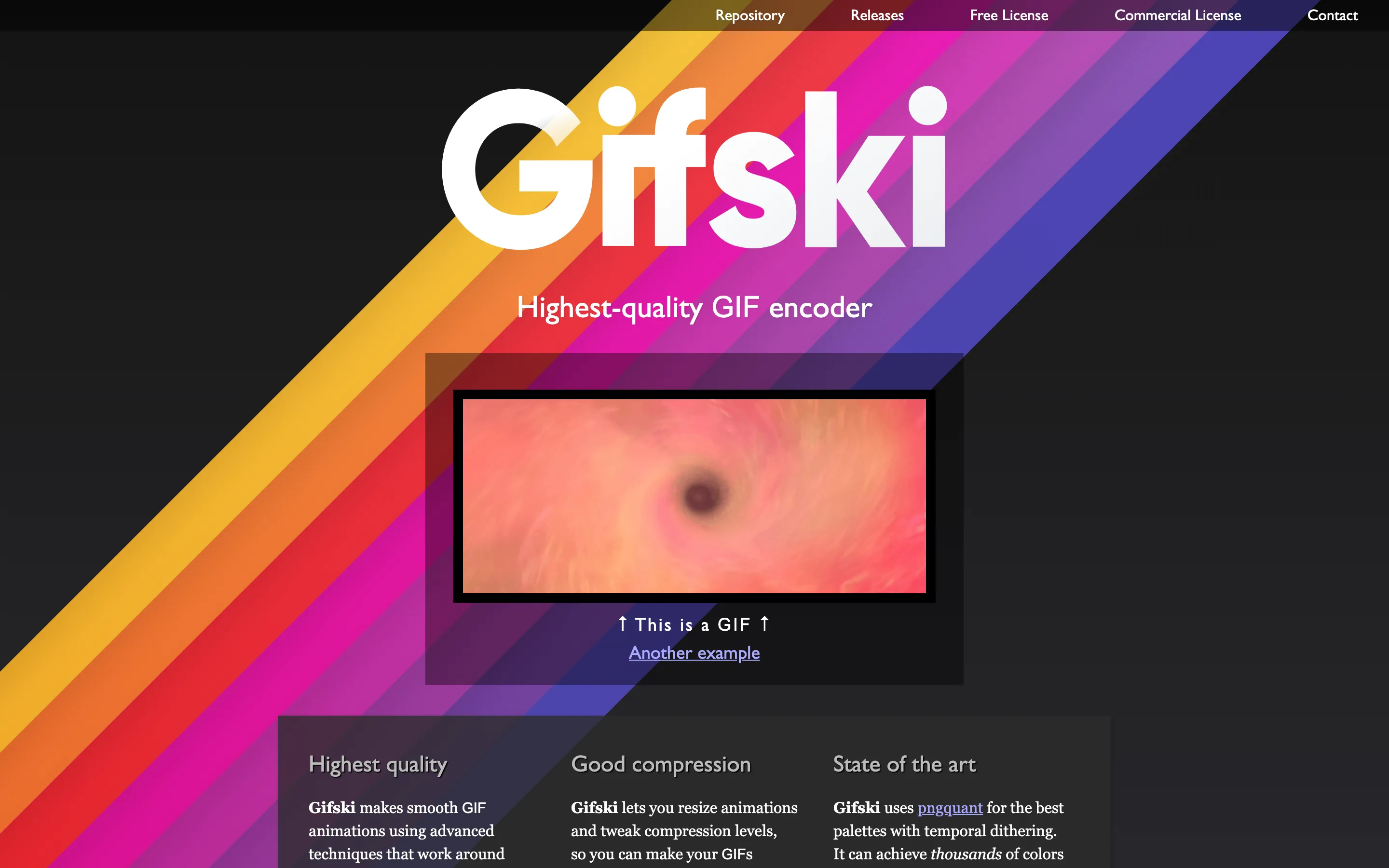 Site de Gifski, encodeur de GIF haute qualité