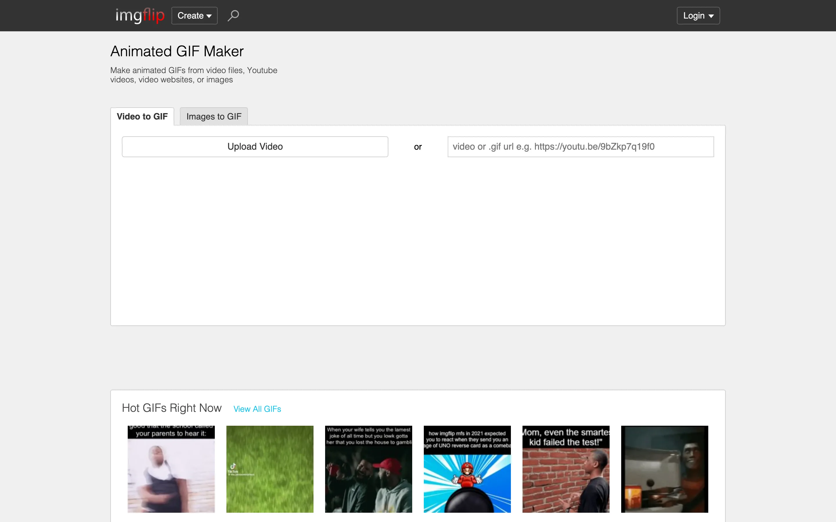 Créateur de GIF animé Imgflip, mode vidéo vers GIF