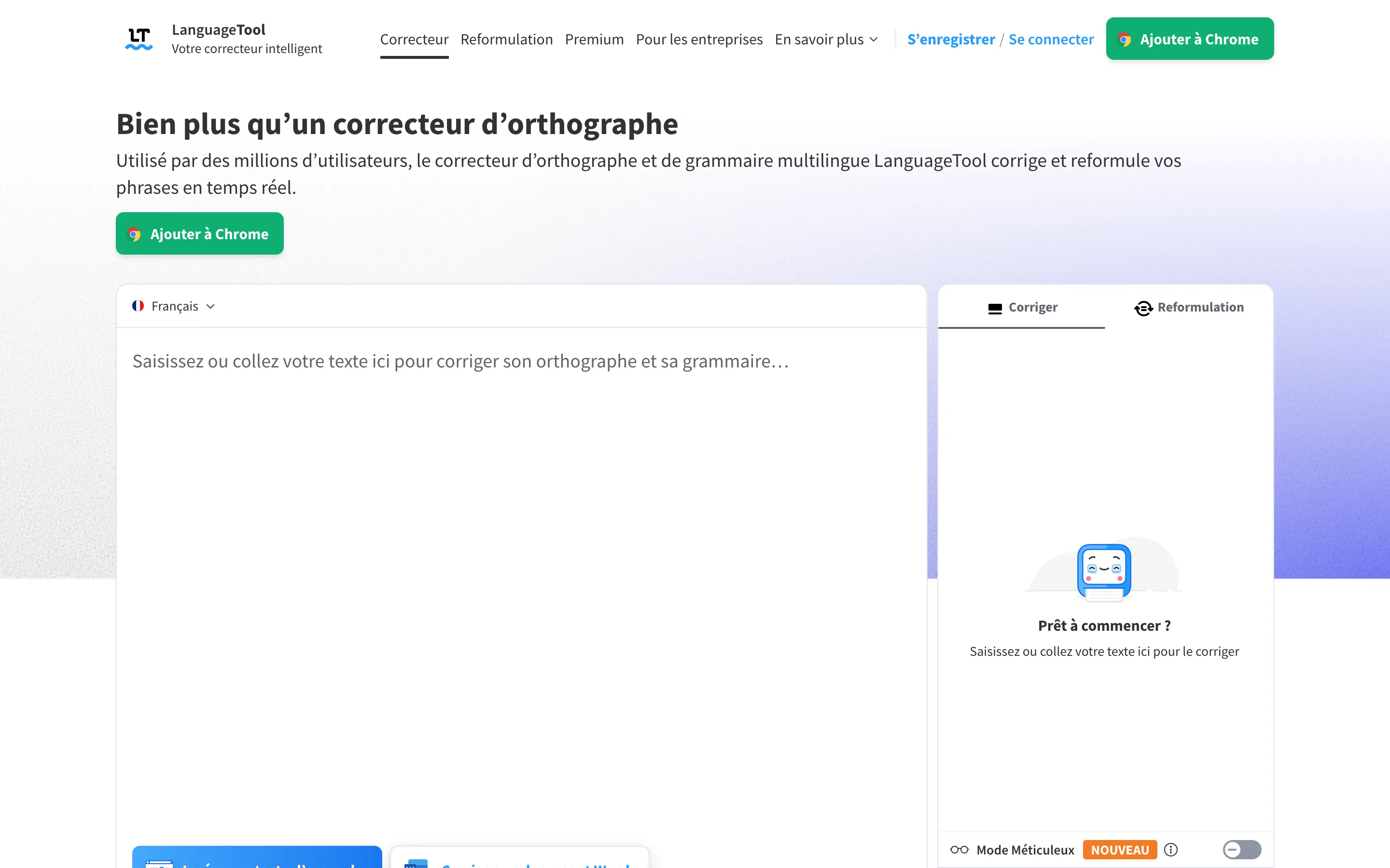 Page d accueil de LanguageTool consultee le 6 juillet 2026