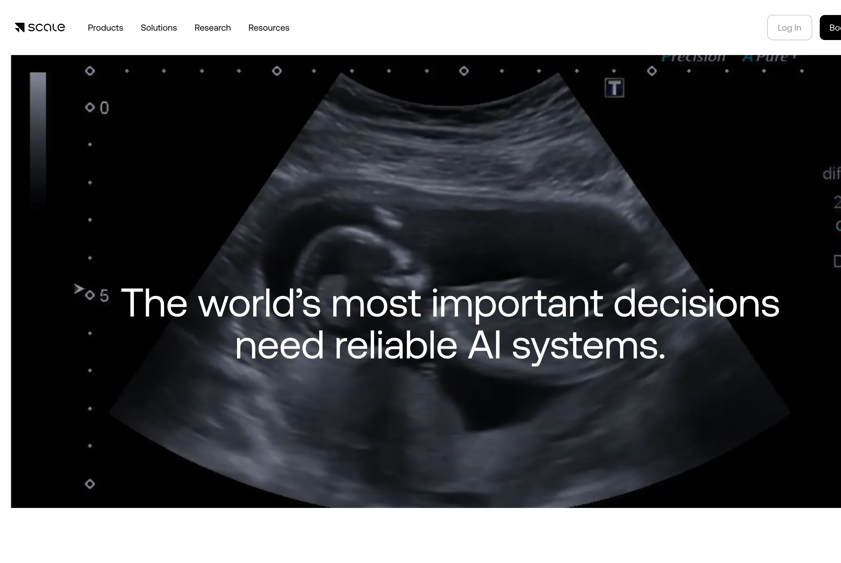 Page d'accueil de Scale AI, plateforme d'annotation de données pour l'intelligence artificielle