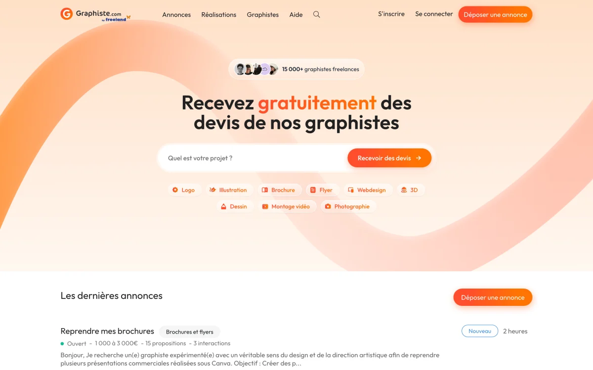 Graphiste.com, plateforme de mise en relation avec des graphistes freelances