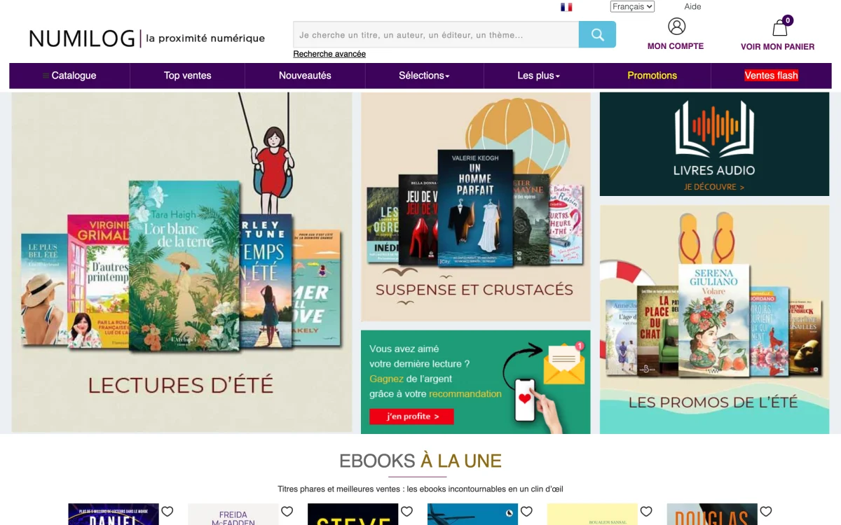 Numilog, librairie numérique française d'ebooks