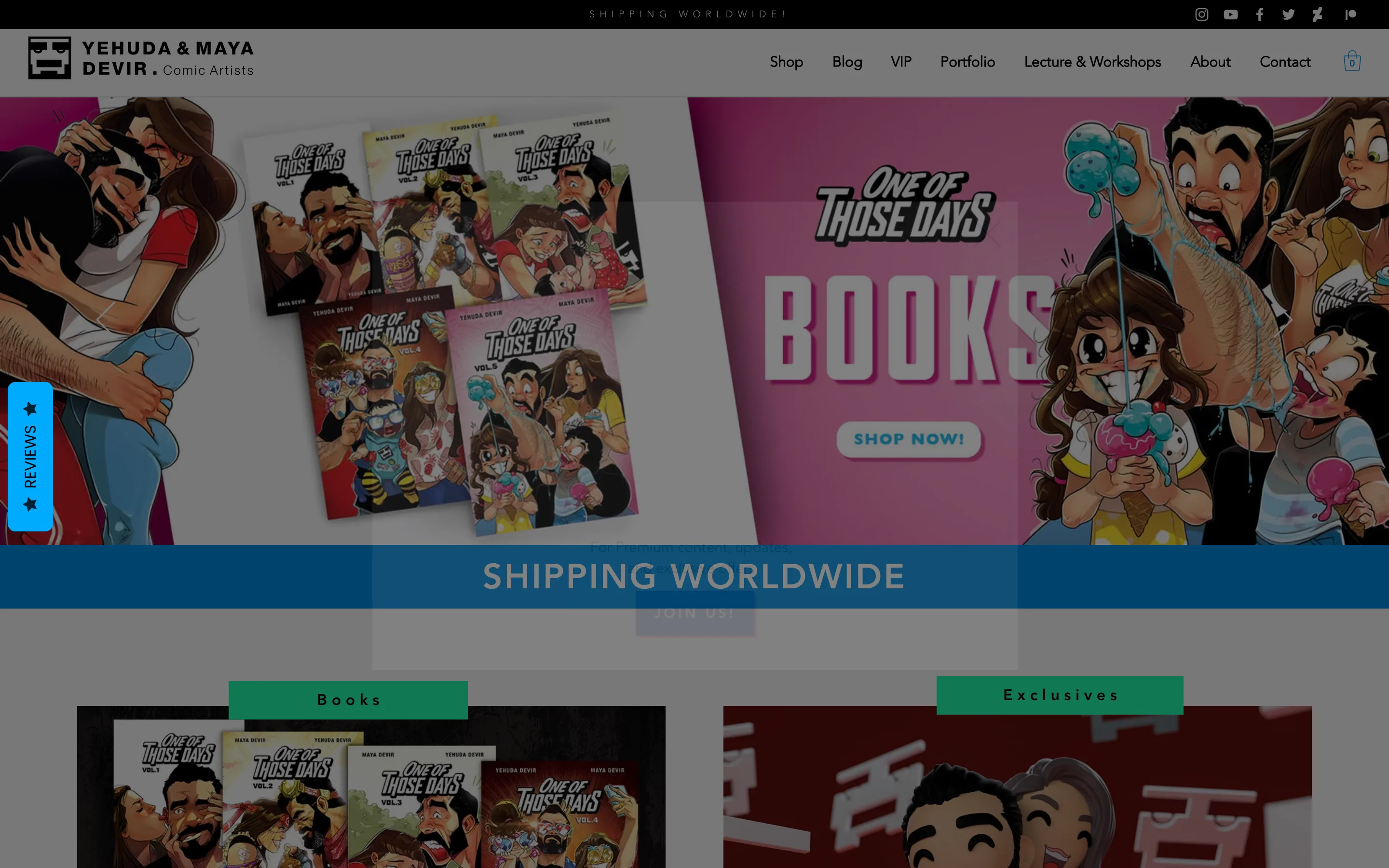 Boutique Wix de Yehuda et Maya Devir, page catalogue de livres et illustrations