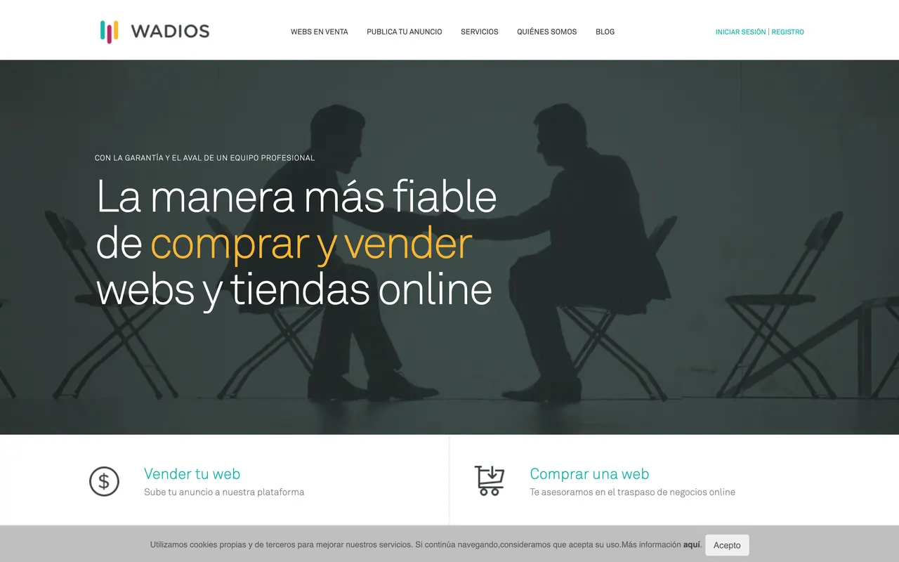 Wadios, plataforma española para comprar y vender páginas web