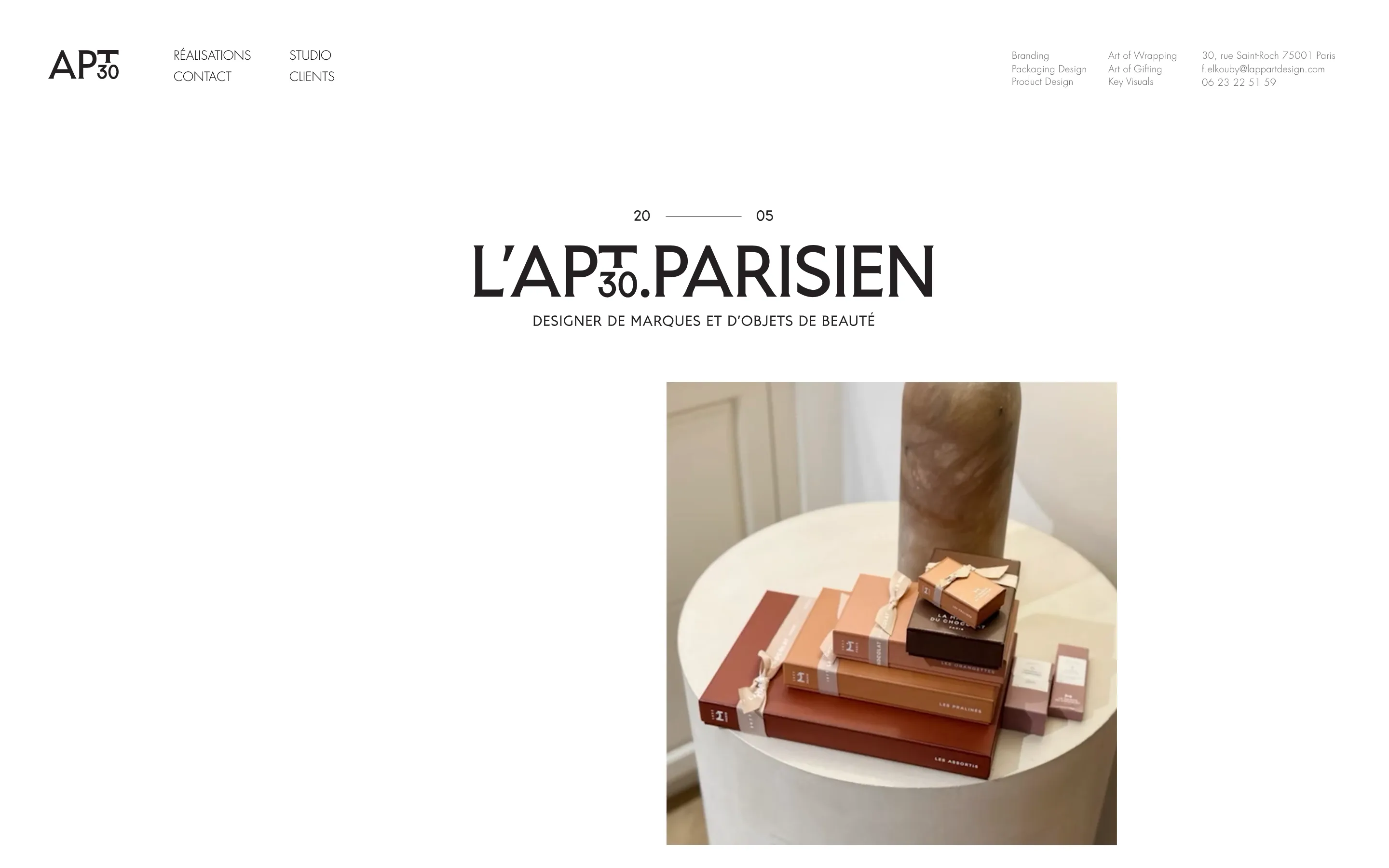 Portfolio du studio créatif L'appartement parisien réalisé avec Wix.